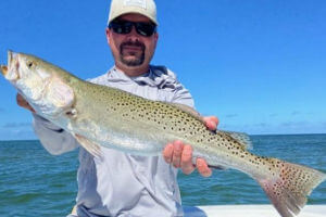 Angler staying in Avon with large Hatteras Speckled Trout.