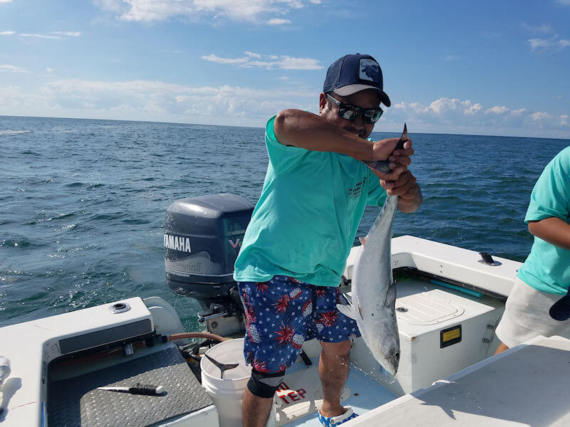Willie caught a really large Spanish Mackerel on his Pamlico Sound charter.